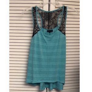MINE Aqua Lace Racerback Exercise Tank Top Large